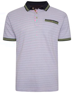 KAM Dobby Print Pique Polo Navy